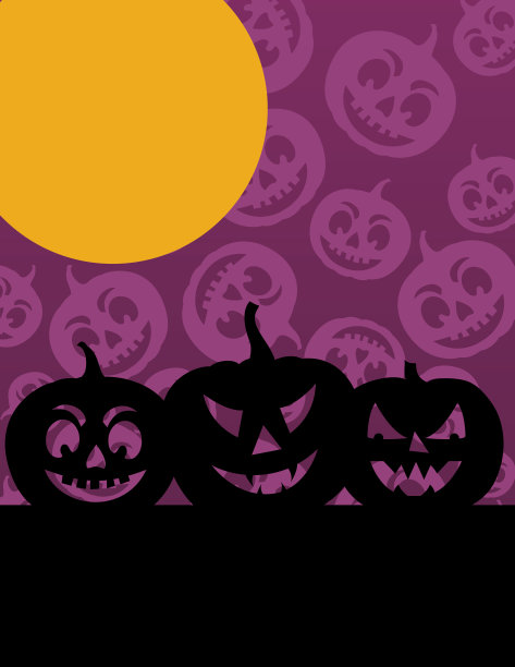 有趣的万圣节背景与杰克O'灯笼图片下载