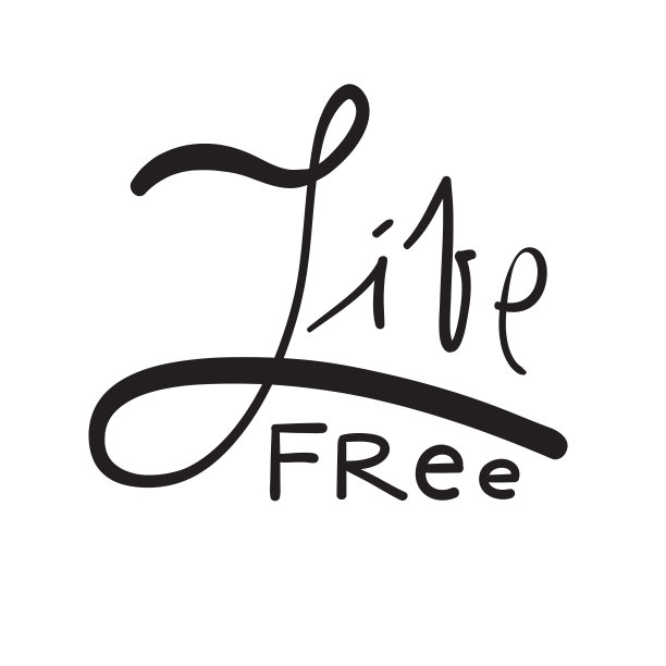 自由的生活——简单的激励和激励。手绘美丽的字母。打印励志海报，t恤，袋子，杯子，卡片，传单，贴纸，徽章。可爱和有趣向量图片下载
