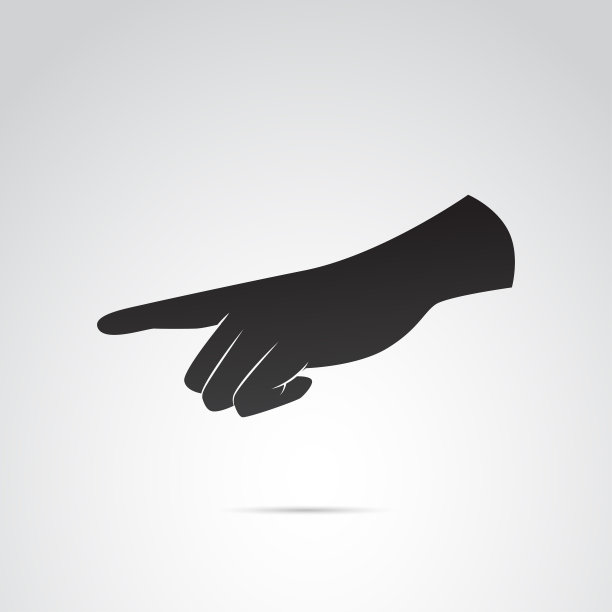 手指指向手势向量图标。图片下载