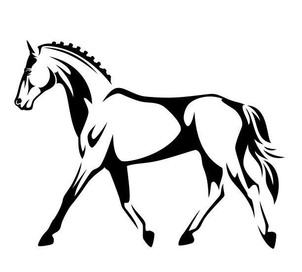 跑马黑色矢量设计图片下载