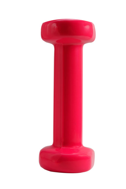 白色背景上孤立的红色哑铃图片下载