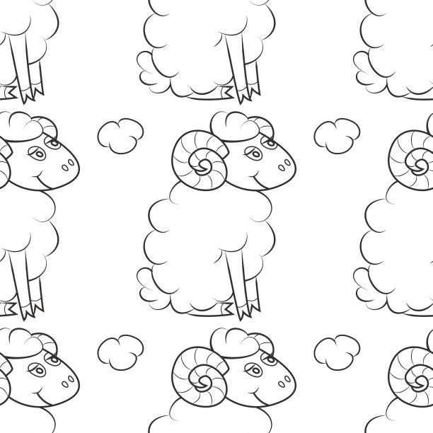 快乐的羊在天空飞翔。图片下载