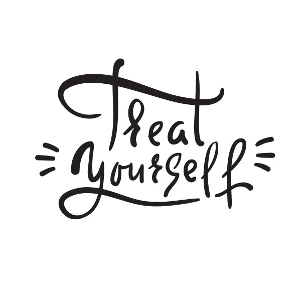 善待自己——激励和激励自己。手绘美丽的字母。打印励志海报，t恤，袋子，杯子，卡片，传单，贴纸，徽章。优雅的书法标志图片下载