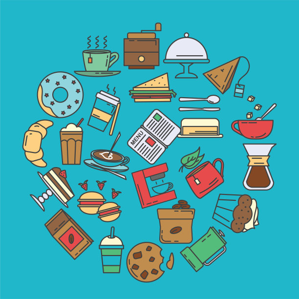 咖啡馆图标形状设计-圆图片下载