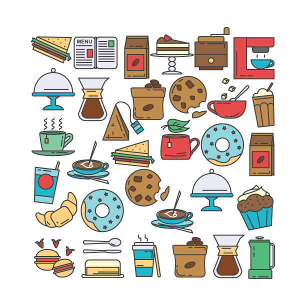 咖啡馆图标形状设计-广场图片下载