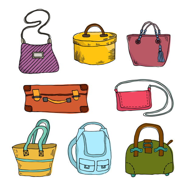 一套手提箱和袋子。图片下载