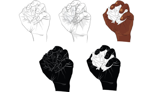 手弯曲纸，矢量图片下载