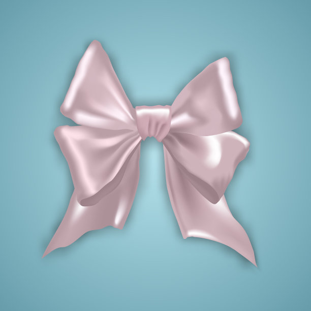 现实的蝴蝶结和丝带在柔和有力的颜色。图片下载