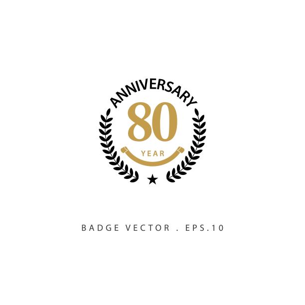 80周年矢量模板设计插图图片下载
