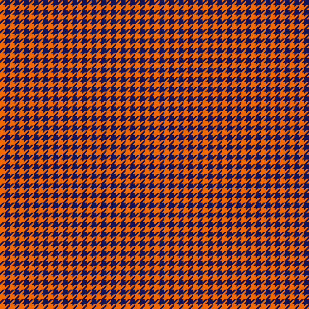 橙色和海军犬齿无缝图案图片下载