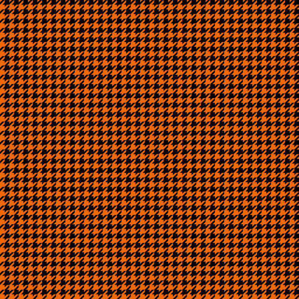 橙色和黑色犬齿无缝图案图片下载