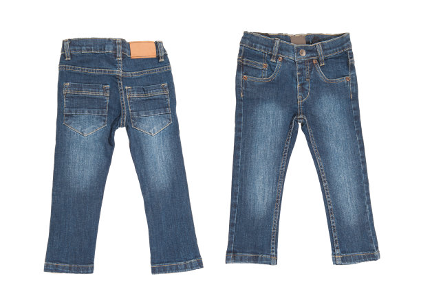 白色背景的婴儿牛仔裤图片下载