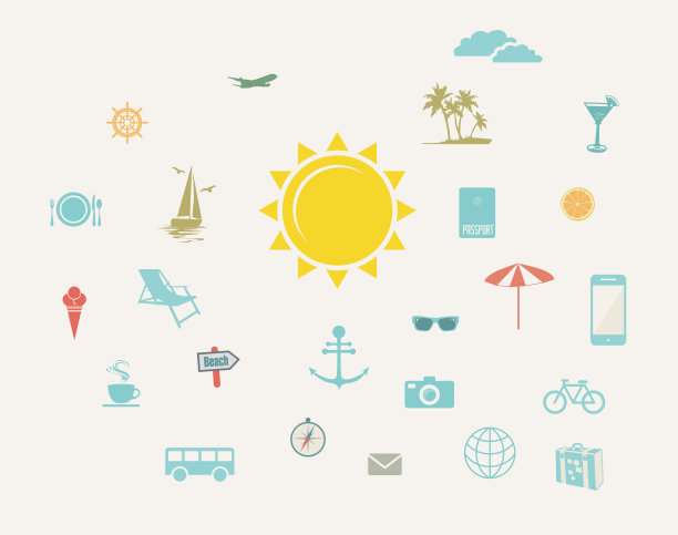 旅行平面复古设计图片下载