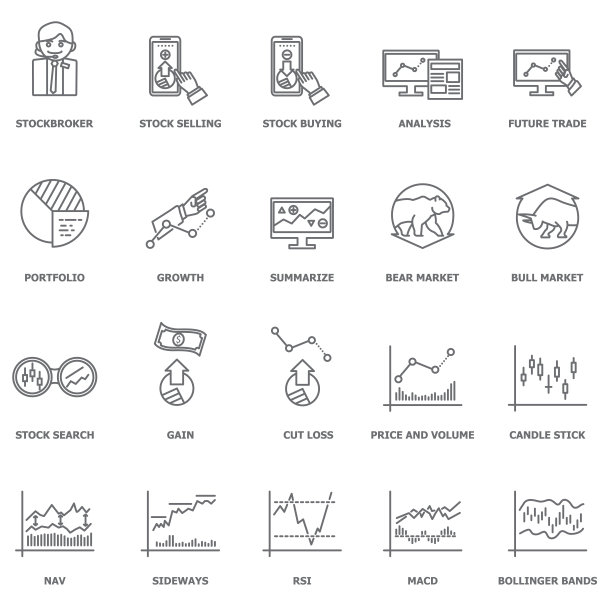 股市平滑线图标图片下载