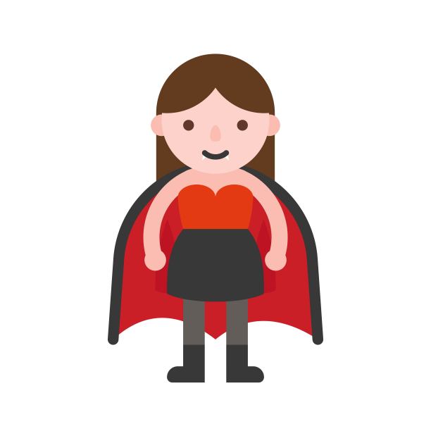 吸血鬼女孩，孩子们的万圣节服装，平面设计图片下载