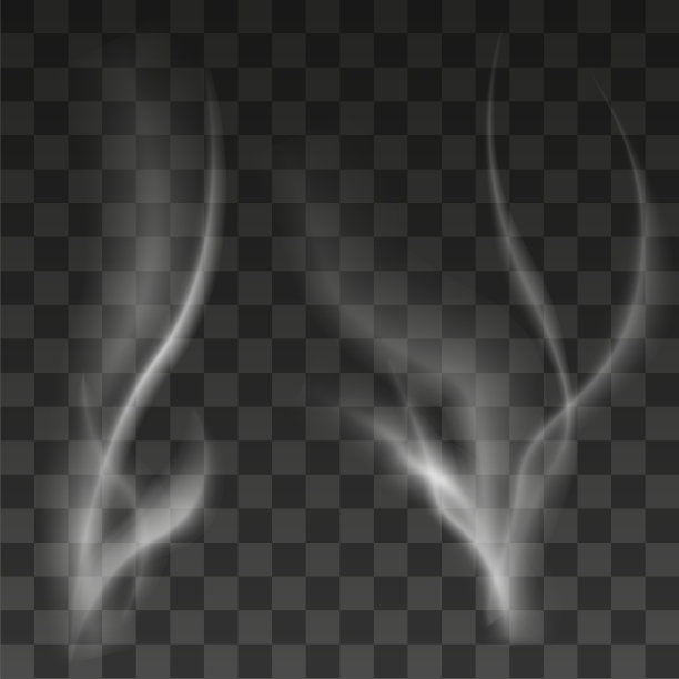 一套逼真的白烟蒸汽，波浪从香烟，咖啡，茶或热的食物。图片下载