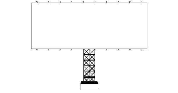 空白广告广告牌的正面视图钢结构可用于广告设计或向公众发送信息或任何目的的公共关系或公关孤立在白色背景上。图片下载