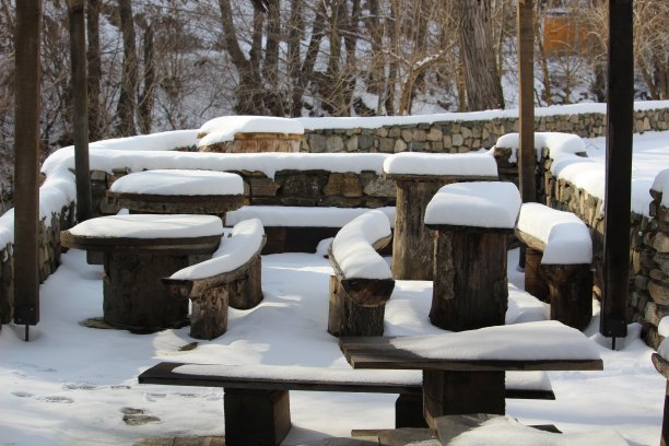 公园在雪下图片下载