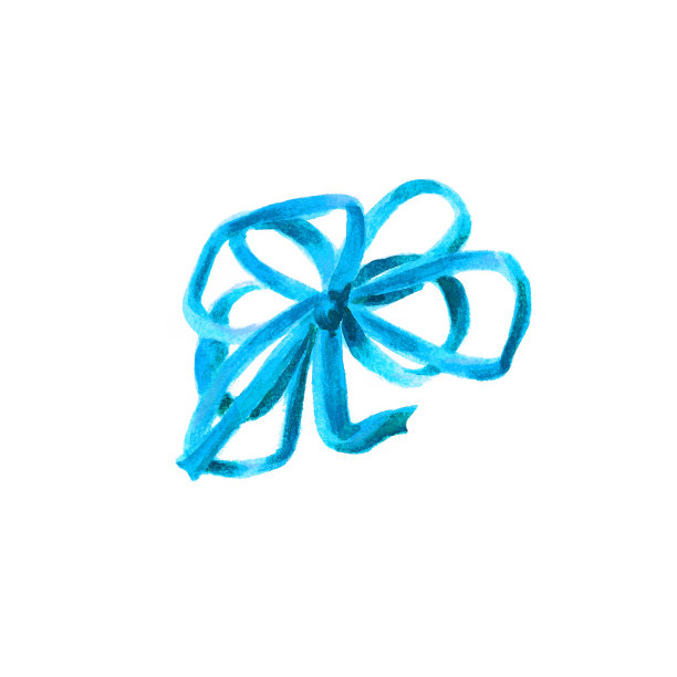 圣诞蓝丝带蝴蝶结。图片下载