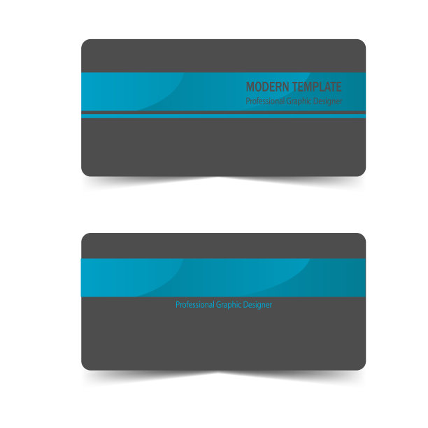 一套名片模板与深蓝色金属设计矢量图片下载