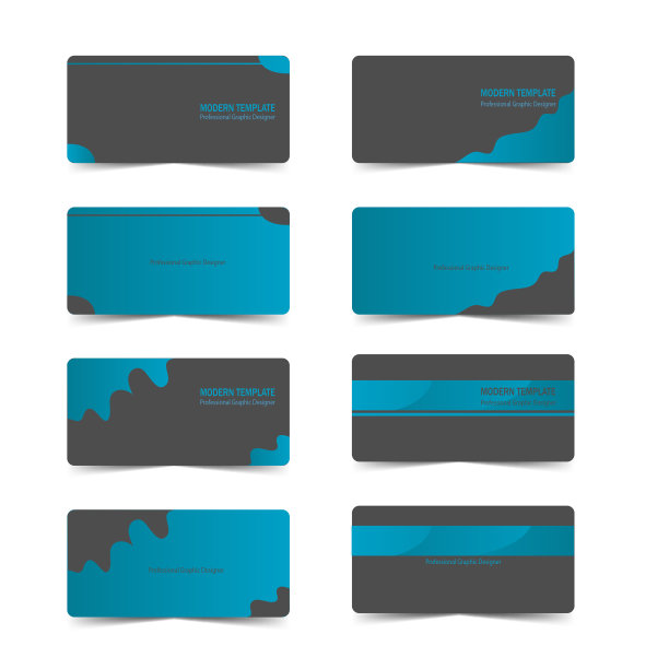 一套名片模板与深蓝色金属设计矢量图片下载