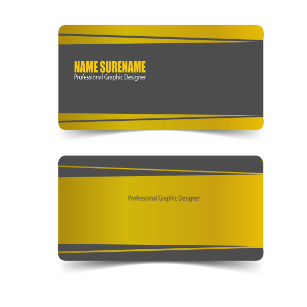 套名片模板与暗金金属设计矢量图片下载