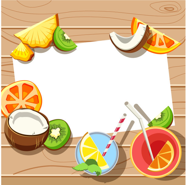 木制背景与明亮的异国水果。图片下载