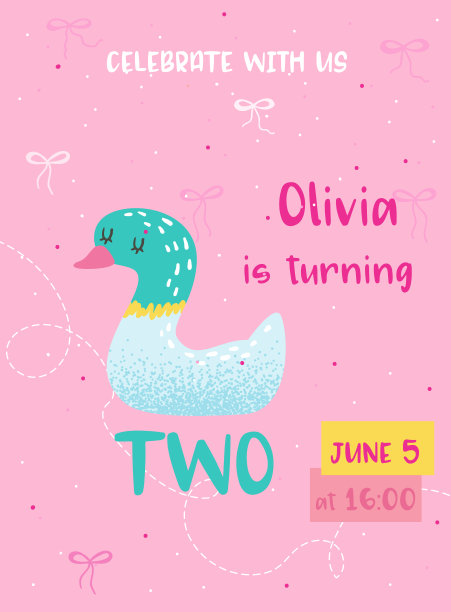 生日婴儿可爱的卡片与狐狸和数字2，邀请明信片，传单，海报，问候插图在矢量图片下载