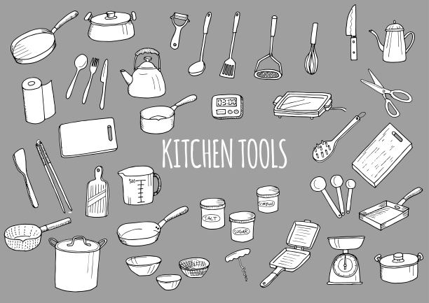 厨房用品的插图套装图片下载