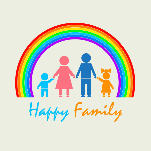 我的家人在彩虹下图片下载