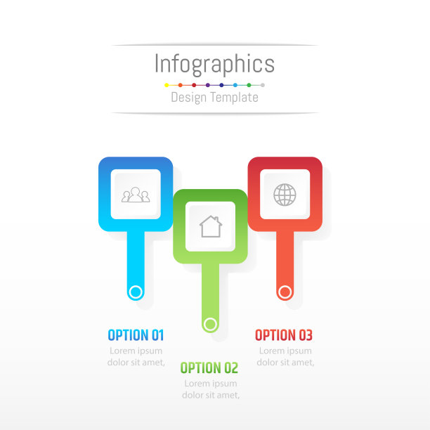 您的商业数据的信息图表设计元素有3个选项，部分，步骤，时间表或流程。矢量插图。图片下载