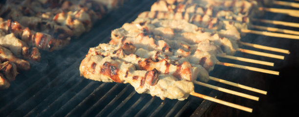 肉串放在烤架上图片下载