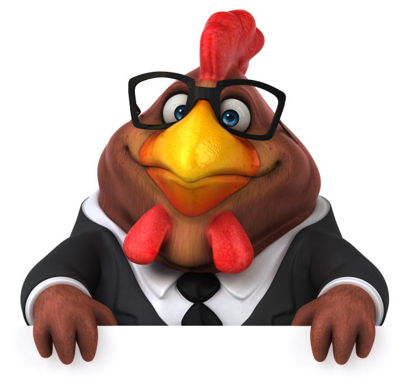 有趣的鸡- 3D插图图片下载