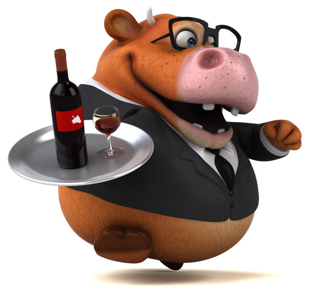 有趣的牛- 3D插图图片下载