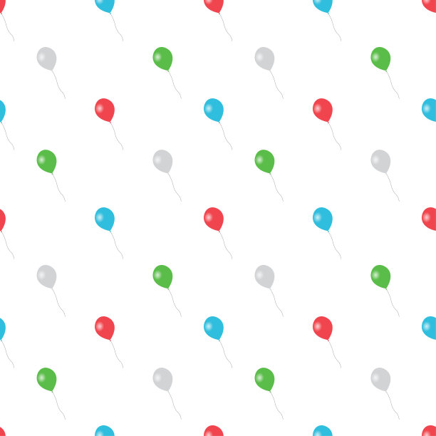 彩色气球无缝模式背景-矢量图片下载