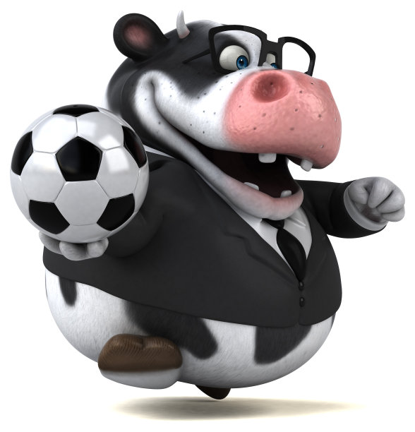 有趣的牛- 3D插图图片下载