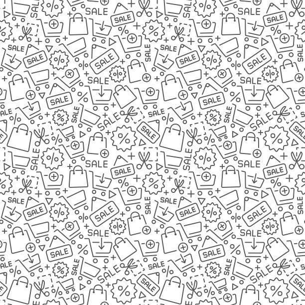 购物矢量无缝模式。向量eps8格式图片下载