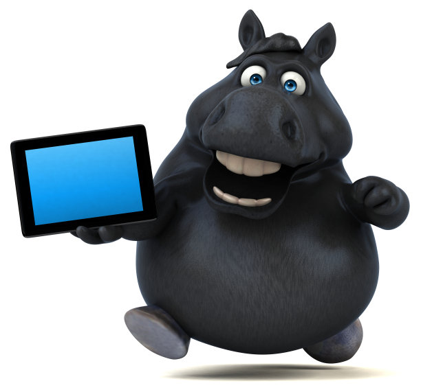 有趣的马- 3D插图图片下载