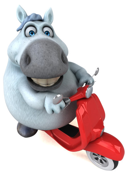 有趣的马- 3D插图图片下载