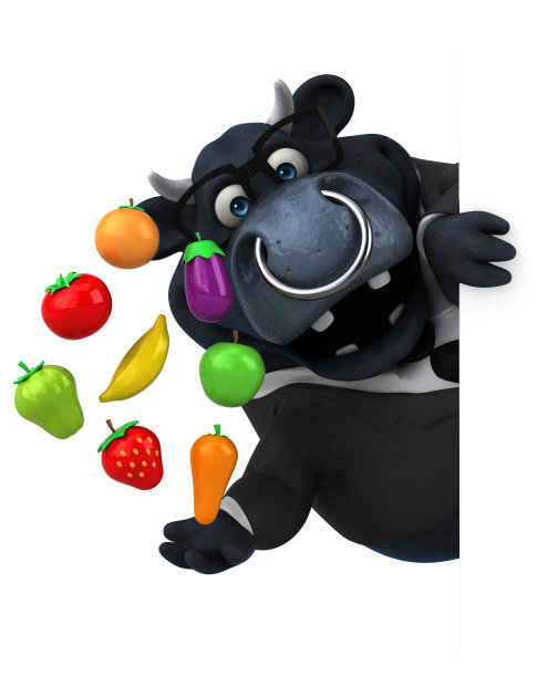 黑色公牛- 3D插图图片下载