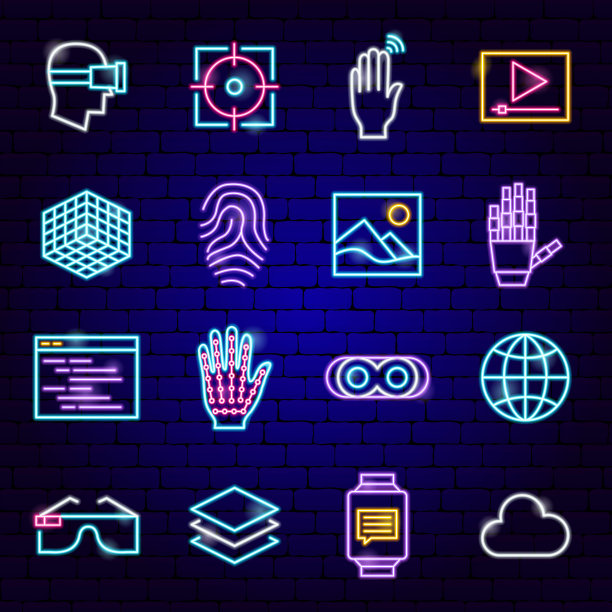 增强现实霓虹图标图片下载