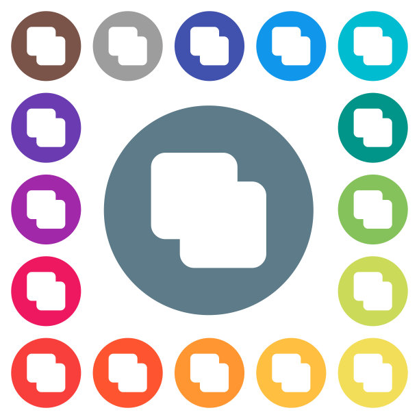 添加圆形背景上的平面白色图标形状图片下载