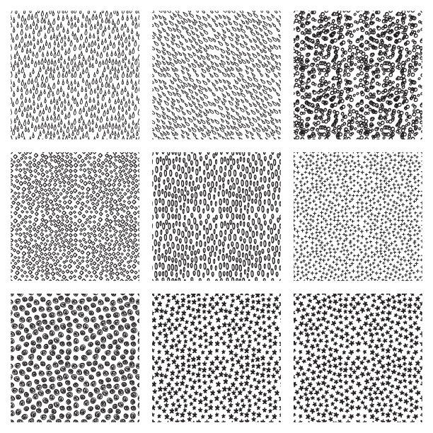 一组抽象的粗糙的手绘纹理背景。矢量插图。图片下载