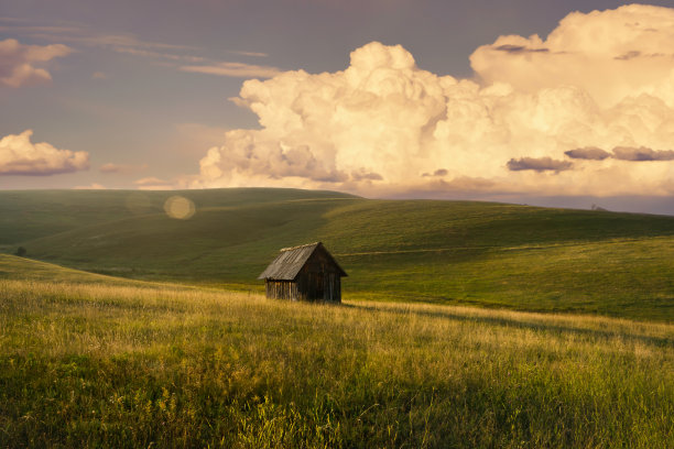 日落在农村图片下载
