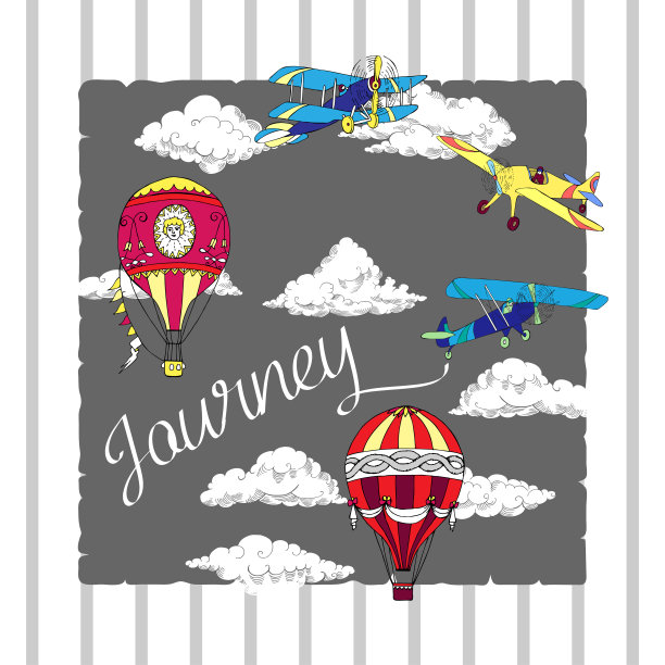 彩色飞机背景图片下载