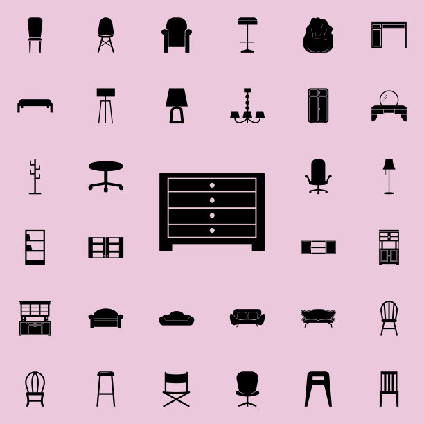 梳妆台图标。家具图标普遍设置为网络和移动图片下载