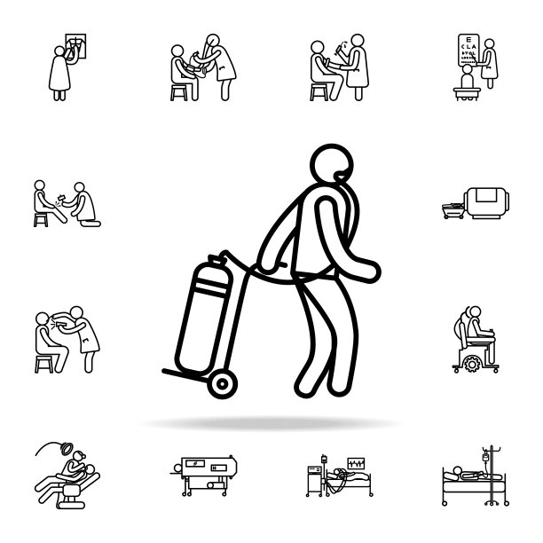 有气球图标的病人。医院图标通用设置为网络和移动图片下载