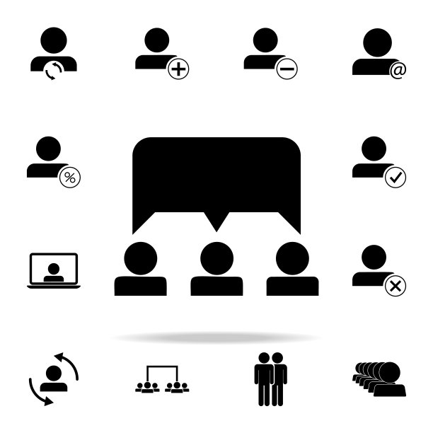 共同讨论图标。团队图标通用设置为网络和移动图片下载