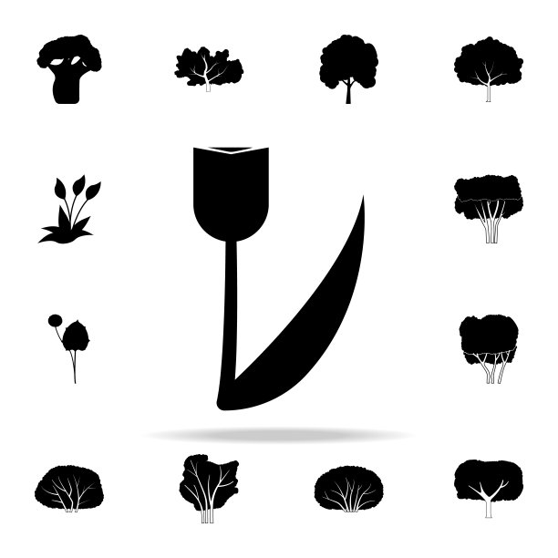 郁金香图标。植物图标通用设置为网络和移动图片下载