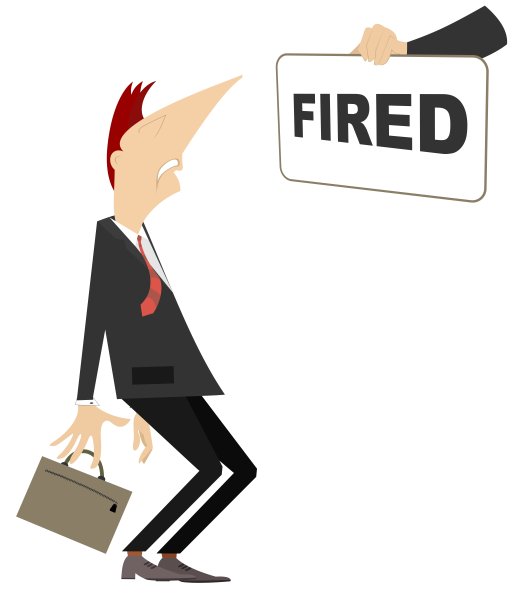 手与旗帜和解雇工人的概念插图图片下载